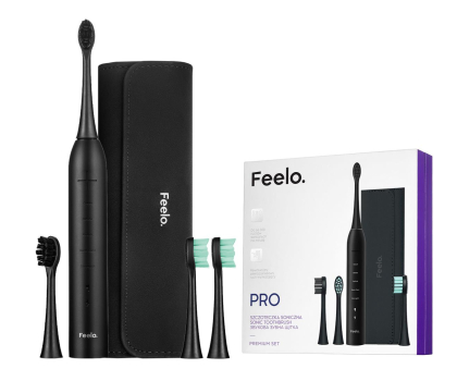 Szczoteczka soniczna Feelo OUTLET - PRO Premium Black z etui